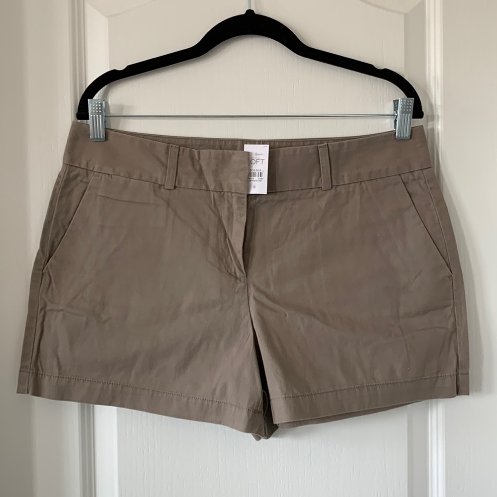 LOFT Light Brown 100% Cotton 4” Inseam Shorts Size 8 New With Tag